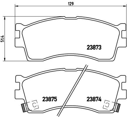 Front BREMBO P 30 016 Brake Pad Set, disc brake for KIA