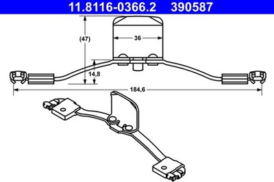 Feder Bremssattel ATE 11.8116-0366.2 für S60 XC70 VOLVO S80 XC90 295 384 275 1