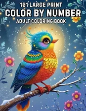 101 Large Print Color By Number Adult Coloring Book 101 Large Print Easy Desi...
