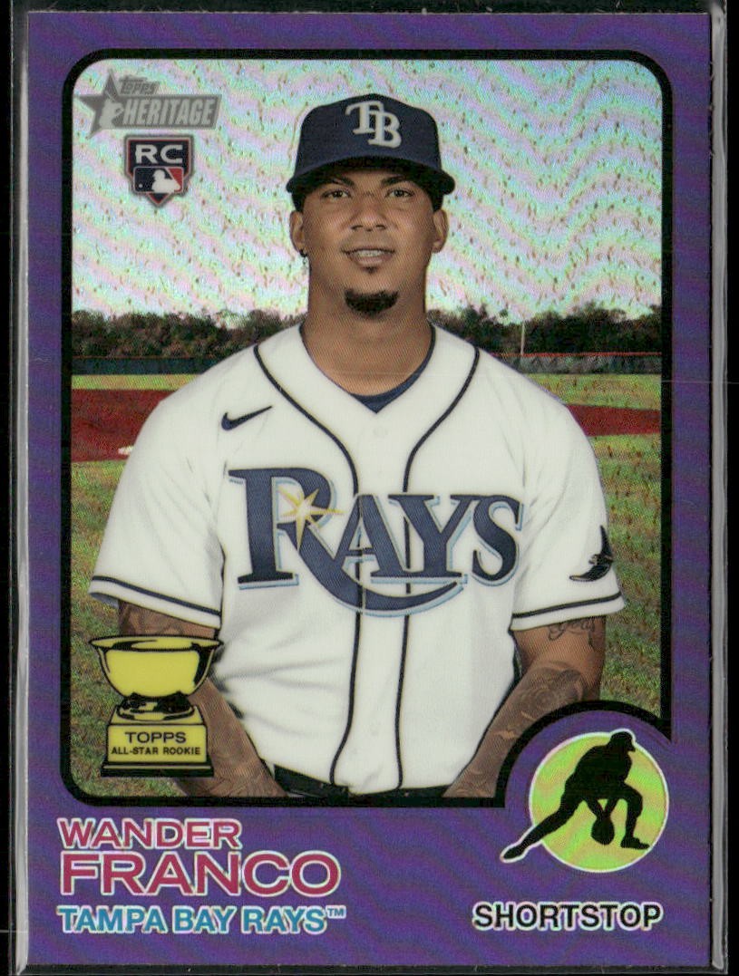 Wander Franco Rookie RC 2022 Topps Heritage #347 Chrome Purple Refractor Rays