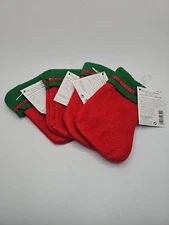 4 Amscan Mini Felt Sequined Stocking Treat Gift Card Holders 4"