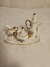 Antique Victorian Genuine Bone China MinIature Tea  Coffee Set, Doll House