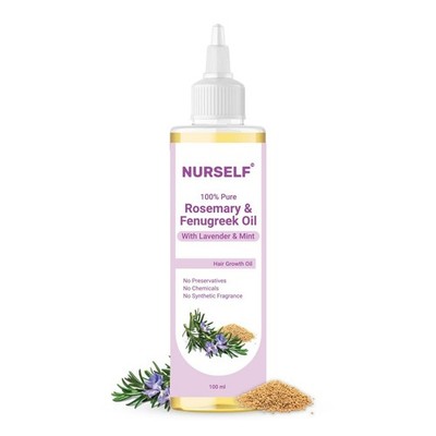 Nurself Rosemary & Fenugreek Hair Oil - 100% Pure Natural Cold Pressed, Hair Gro