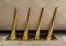 Set of 4 Angled Metal Furniture Gold Sofa/Armchair/Coffee Table/Cabinet Legs