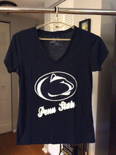 Penn State Nittany Lions Blue Studded Rhinestones Shirt Ladies Women XL