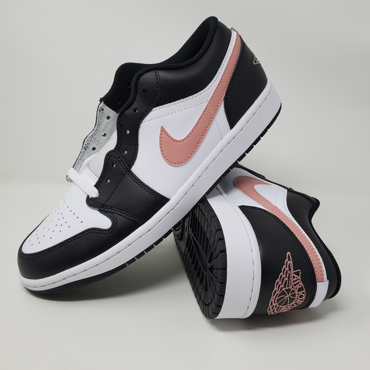 Nike Air Jordan 1 Low Black Rust Pink 553558-165 Men's Size 9.5 | eBay