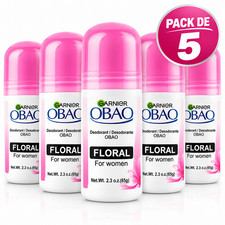 Garnier Obao Women Roll On Deodorant Floral 2.29 oz 65g Alcohol Free Pink 5 Pack