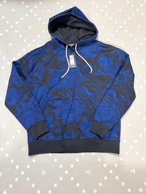 $120 Tommy Hilfiger Jeans Blue Marble Tie Dye Fleece Hoodie Men Size M