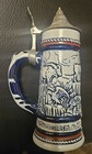 Avon Lidded Beer Stein Breweriana 1976 Handcrafted in Brazil Blue/White Ceramic — photo 2