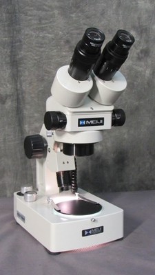 * MEIJI Techno EMZ-10 Stereo Zoom Microscope w/ Illuminated Base