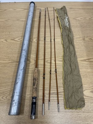Vintage Montague Bamboo Fly Rod 8' 4” Two Tips W/Aluminum Case