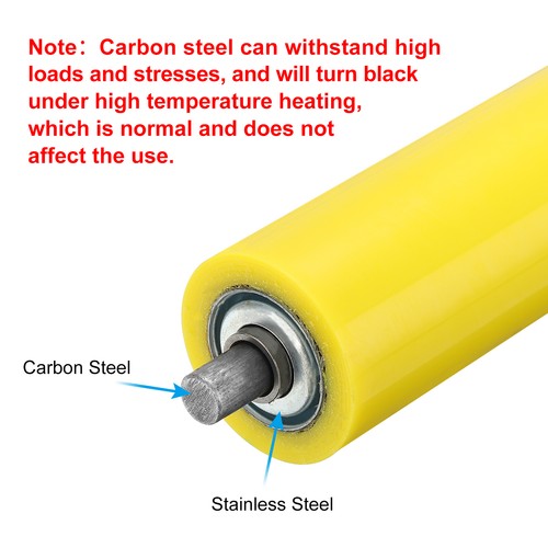 Stainless Steel Polyurethane Conveyor Roller 2" X 8", Yellow - Picture 4 of 6