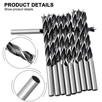 10pcs Woodworking Spiral Drill Bit 5mm Diameter Wood Drills With Center Point