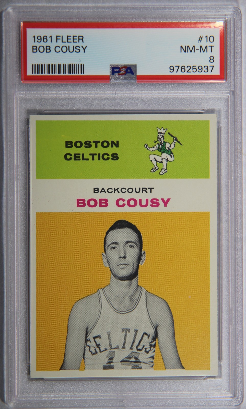 1961 Fleer Basketball Bob Cousy #10 PSA 8 NM-MT Boston Celtics HOF