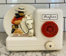 RARE VINTAGE LONE RANGER AIRLINE RADIO * WORKS * WITH ORIGINAL CORD & ANTENNA