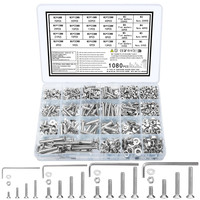 1080 Senkkopfschrauben Muttern Set,M3 M4 M5 M6 Schrauben Set,Flachkopfschrauben