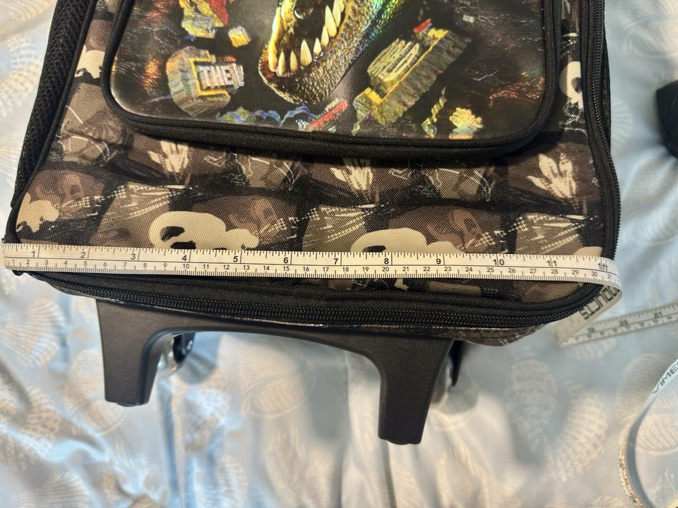 Equipaje con ruedas para niños Dinosaurio T Rex con página trasera para niños 3-5 hologramas negro Foto 4 de 4