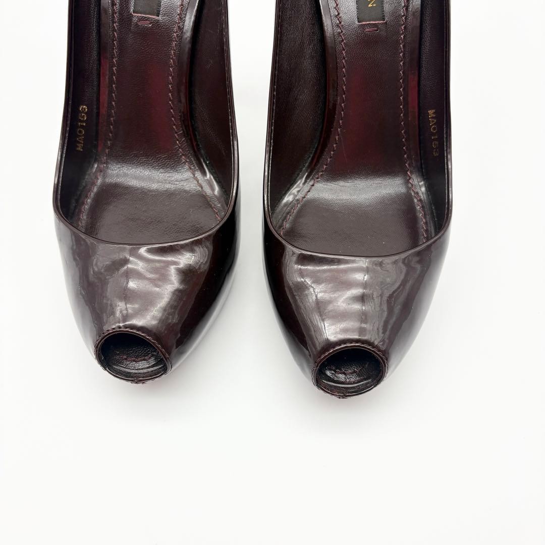LOUIS VUITTON Pumps Heel Leather Dark Brown EU 35.5 135340K Authentic thumbnail 3