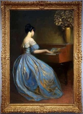 24"x36"Handmade Old Master-Art Antique Oil Painting Portrait Women on canvas