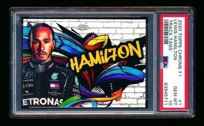 2020 Topps Chrome F1 Track Tags Lewis ''Hamil7on'' Hamilton RC Refractor PSA 10!