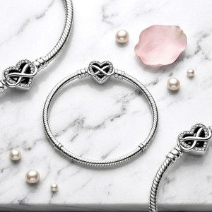 Pandora Moments Heart Clasp Snake Chain Bracelet | eBay