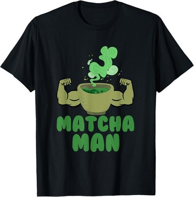 Matcha Man Funny Gift Green Tea Leaves Japan Humor T-Shirt