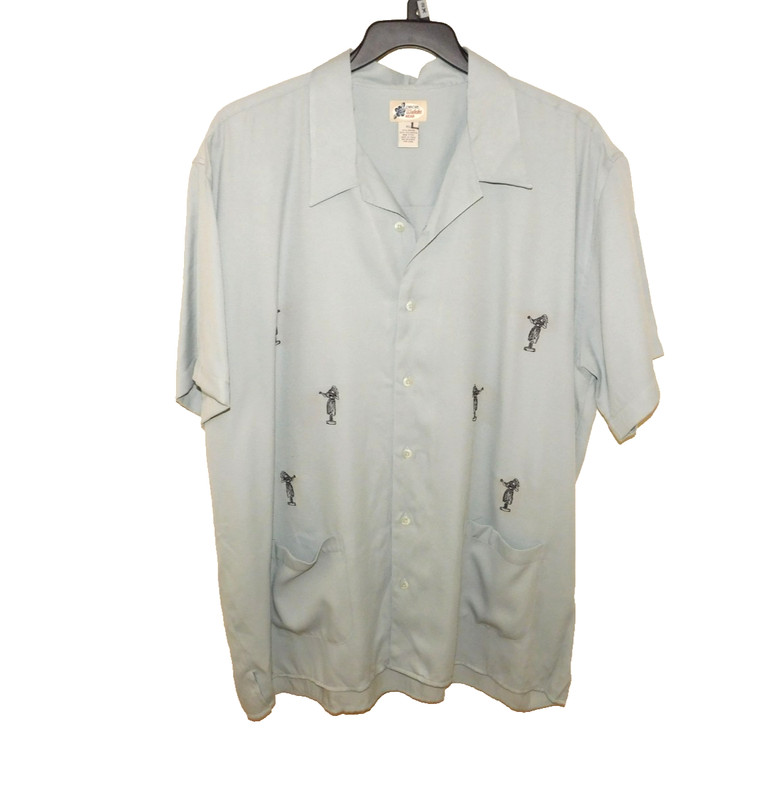 Cherokee Waikiki Wear Men's Short Sleeve Mint Green Button-Up Hawaiian Shirt XL