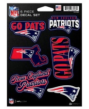 New England Patriots NFL 6 Piece Decal Set / Sticker Sheet Rico