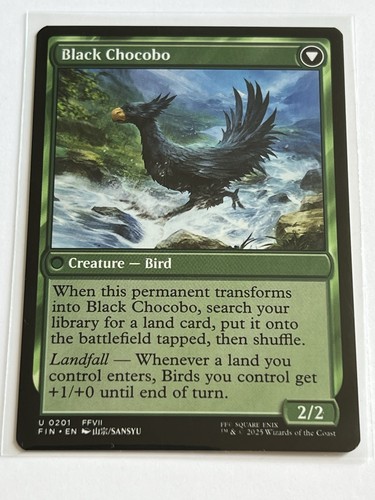 Black Chocobo / Raise a Chocobo 201 MTG Final Fantasy 2025 come nuovo - 9.0 + non foil - Foto 3 di 14