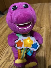 2002 Fisher Price Best Manners Singing Barney the Dinosaur Plush Toy Light Sound