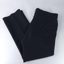 Levis Sta-Prest Pants Mens 42x32 Black Polyester Dress Slacks Creased WPL 423