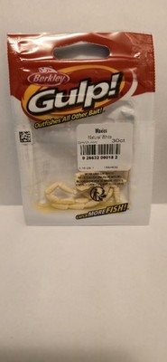 Berkley Gulp! Waxies Natural White Soft Plastic Insect Bait 30ct Easy Open