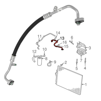 A/C KÄLTEMITTELABLAUFSCHLAUCH LEITUNG FÜR JEEP CHEROKEE 02-05 3.7L 55037801AE