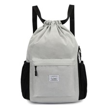 Drawstring Backpack Sports Gym Bag with Shoes Compartment, String Backpack Ci...