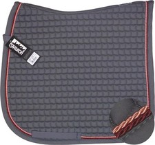 ESKADRON Cotton Schabracke grey, 2fach Kordel raspberry/lachs