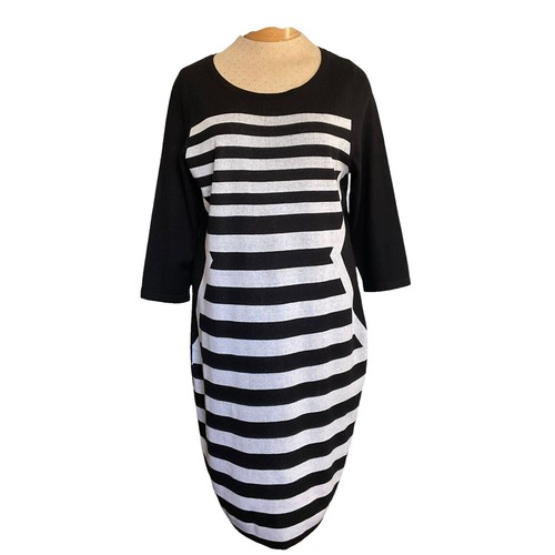 lane bryant black and white striped dress Wyanne Black & White Linen Striped Strapless Midi Dress XL / US 10-12 main image 0