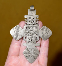 Large Antique Ethiopian Coptic Christian Church Cross Pendant African Amulet