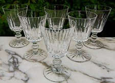 3230*  saint louis 6 verres  à bourgogne modèle côte plate cristal h. 11 cm N°2