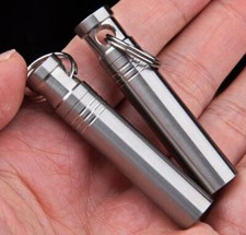 EDC 1 PC Titanium Alloy Sealed Waterproof Case Box Pill Medicine Storage Pendant