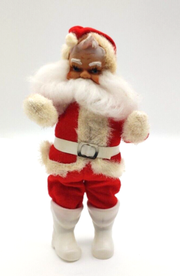 Vintage 1950's Santa Claus 8” Figure Plastic Face Felt Body Japan
