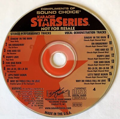 SOUND CHOICE STAR SERIES POP/ROCK - 60'S & 70'S HITS - SCST4 - LOT 3176 ...