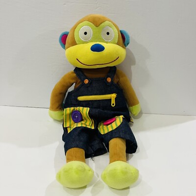 Alex Little Hands Monkey Plush Stuffed Teaching Toy 20'' Toddler Learn to Dress