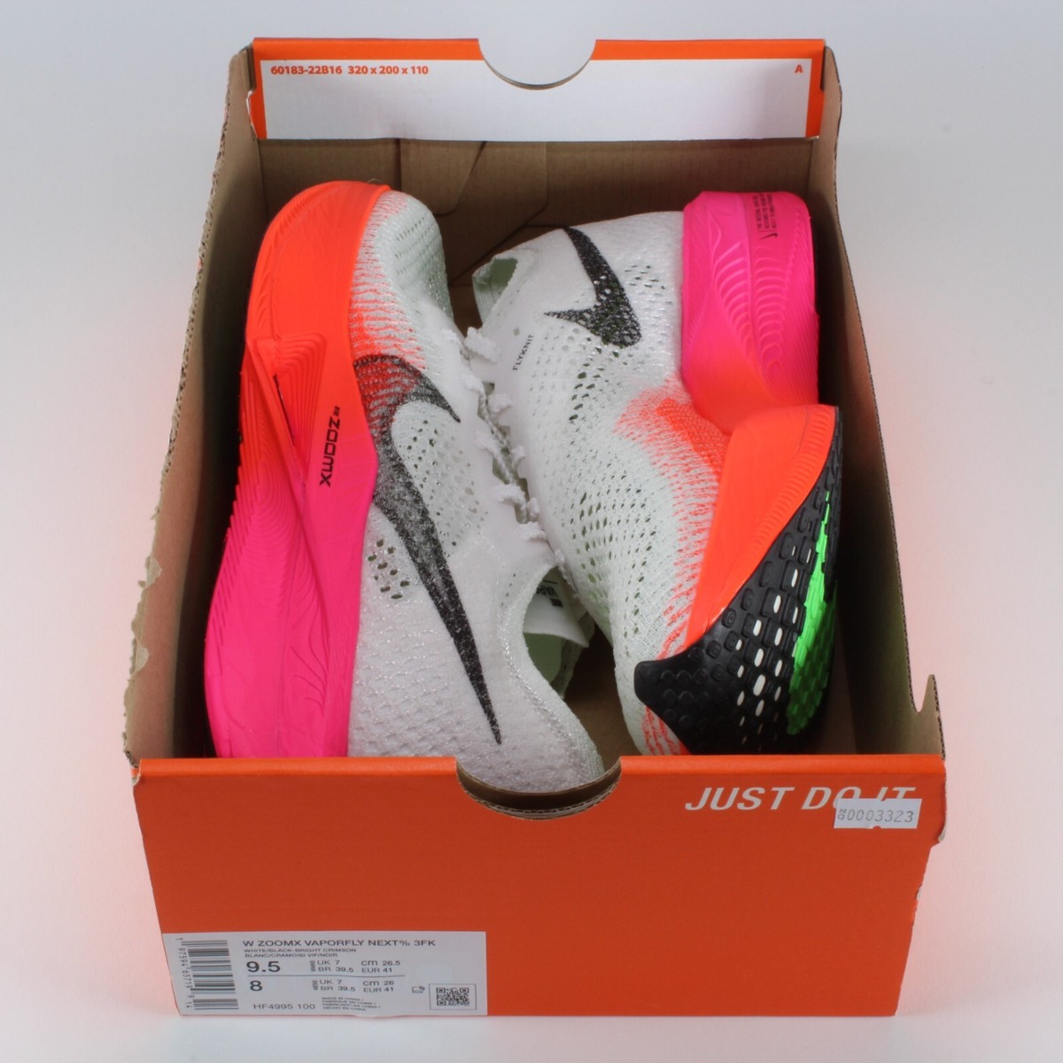 Nike ZoomX Vaporfly Next% 3 White Pink HF4995-100 Men's 8