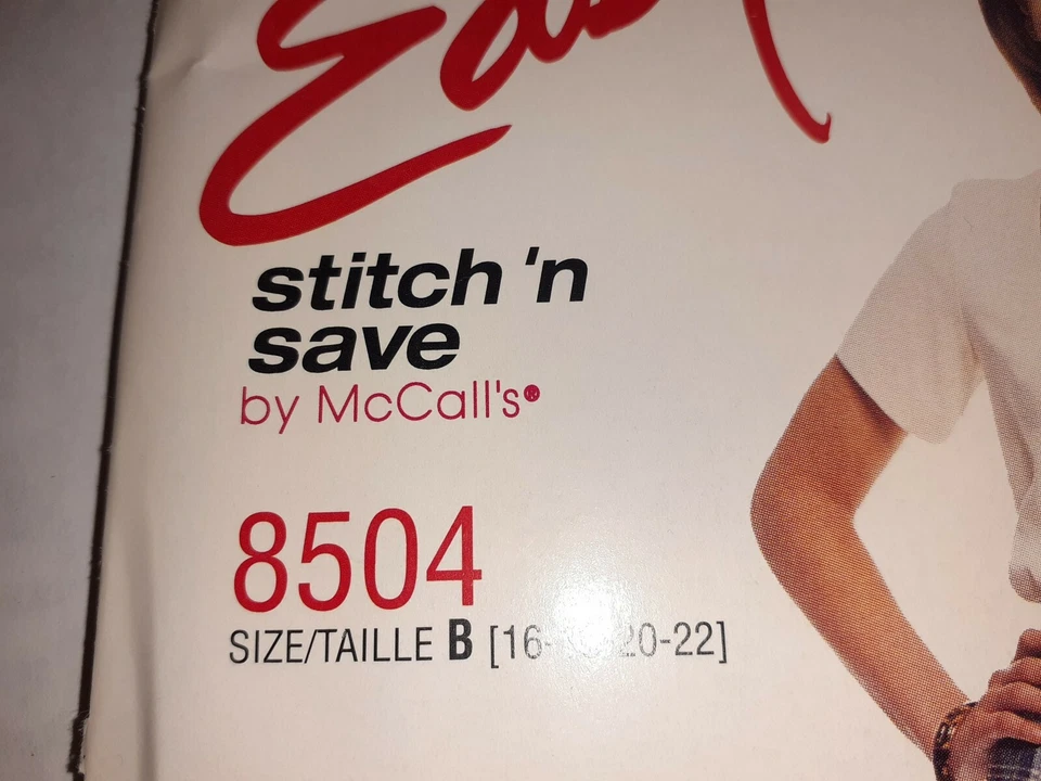 McCall's Stitch N Save 8504 Top Shirt Long Skirt Maxi 16 18 20 22 Sewing Pattern - Image 3 of 4