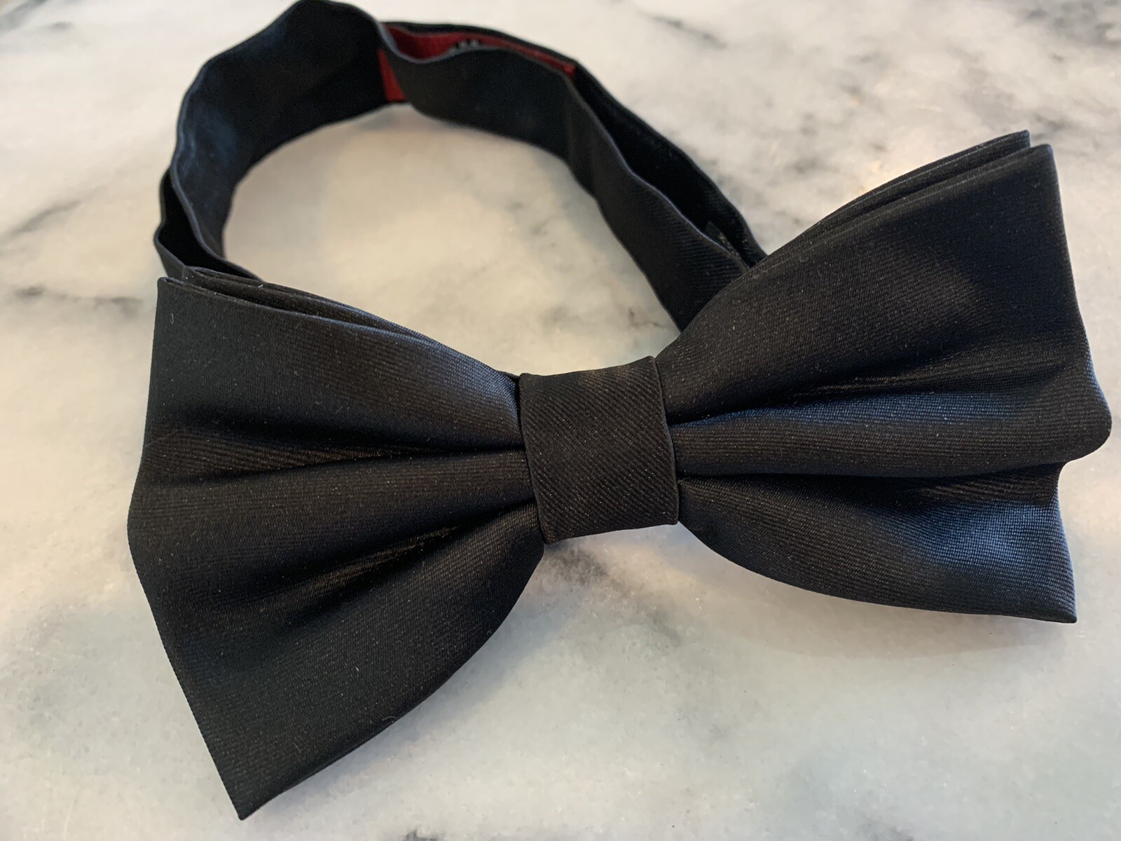 Brand Q Solid Black Adjustable Pretied Bowtie Bow… - image 1