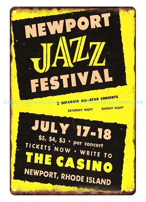 tin wall signs 1954 Newport Jazz Festival Poster metal tin sign | eBay