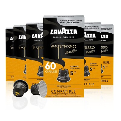 Lavazza Espresso Lungo Light Roast Nespresso Original Compatible Pack of 60
