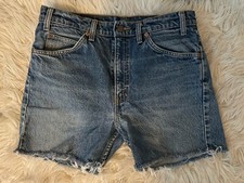 Vintage LEVIS Cutoff Jeans Shorts 32 Waist Orange Tag