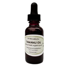 Tamanu Oil 100% Pure Organic Cold Pressed 1 oz with glass dropper Free shipping 