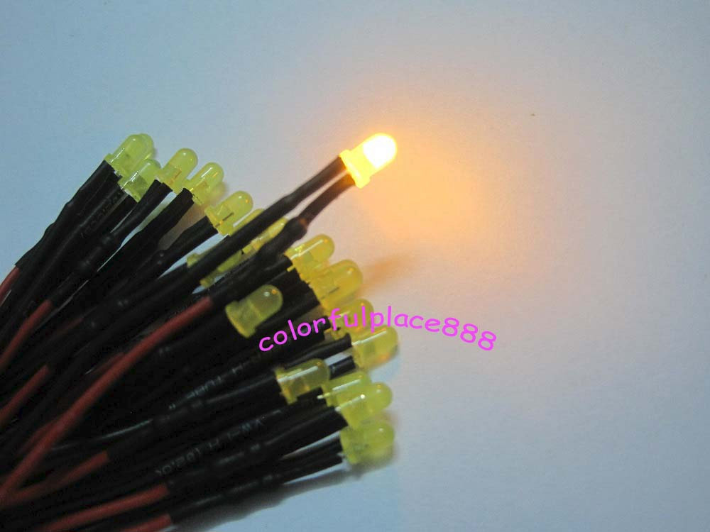 50 X Diodi Cablati LED + Supporto Plastica Pre Cablato Giallo - Foto 4